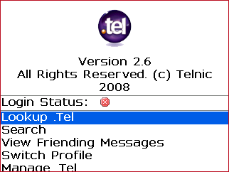 Blackberry .TEL Main Screen