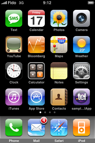 iPhone Main Screen