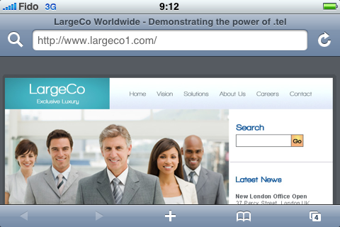 iPhone Website Screen