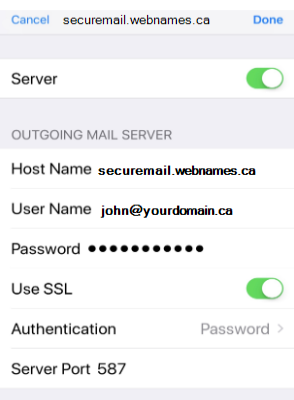 adding email to iphone askingincoming mail server