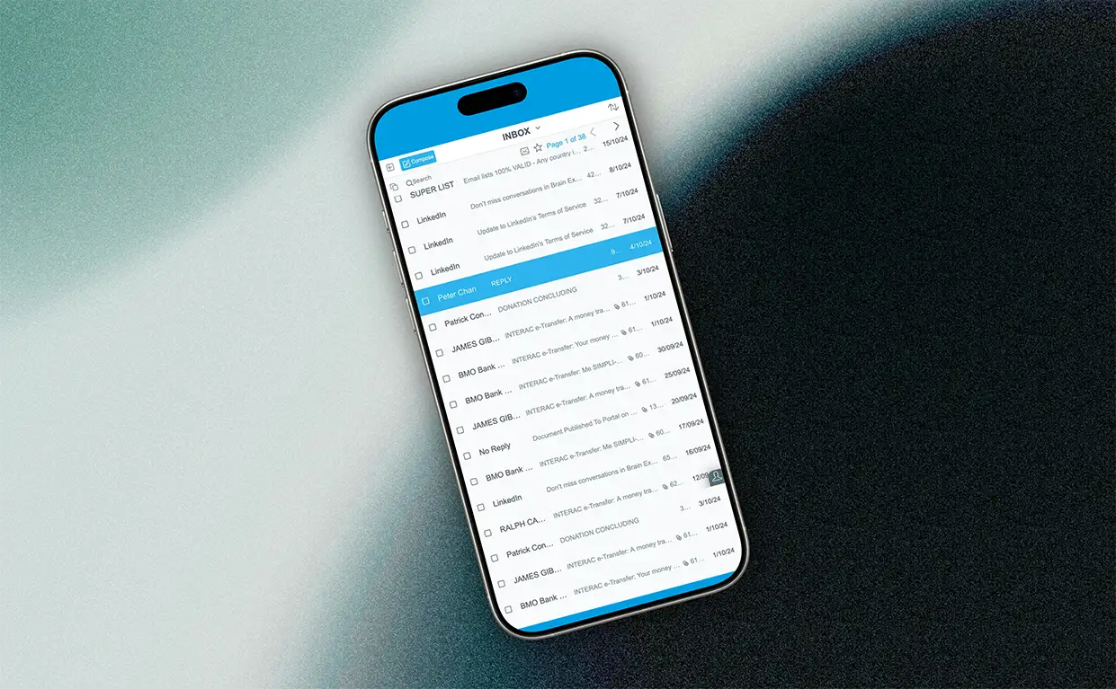 Email features mockup