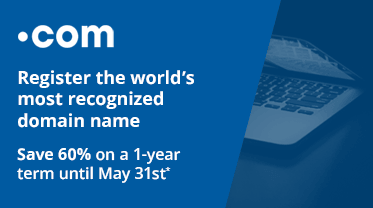 Save 60% on com domains